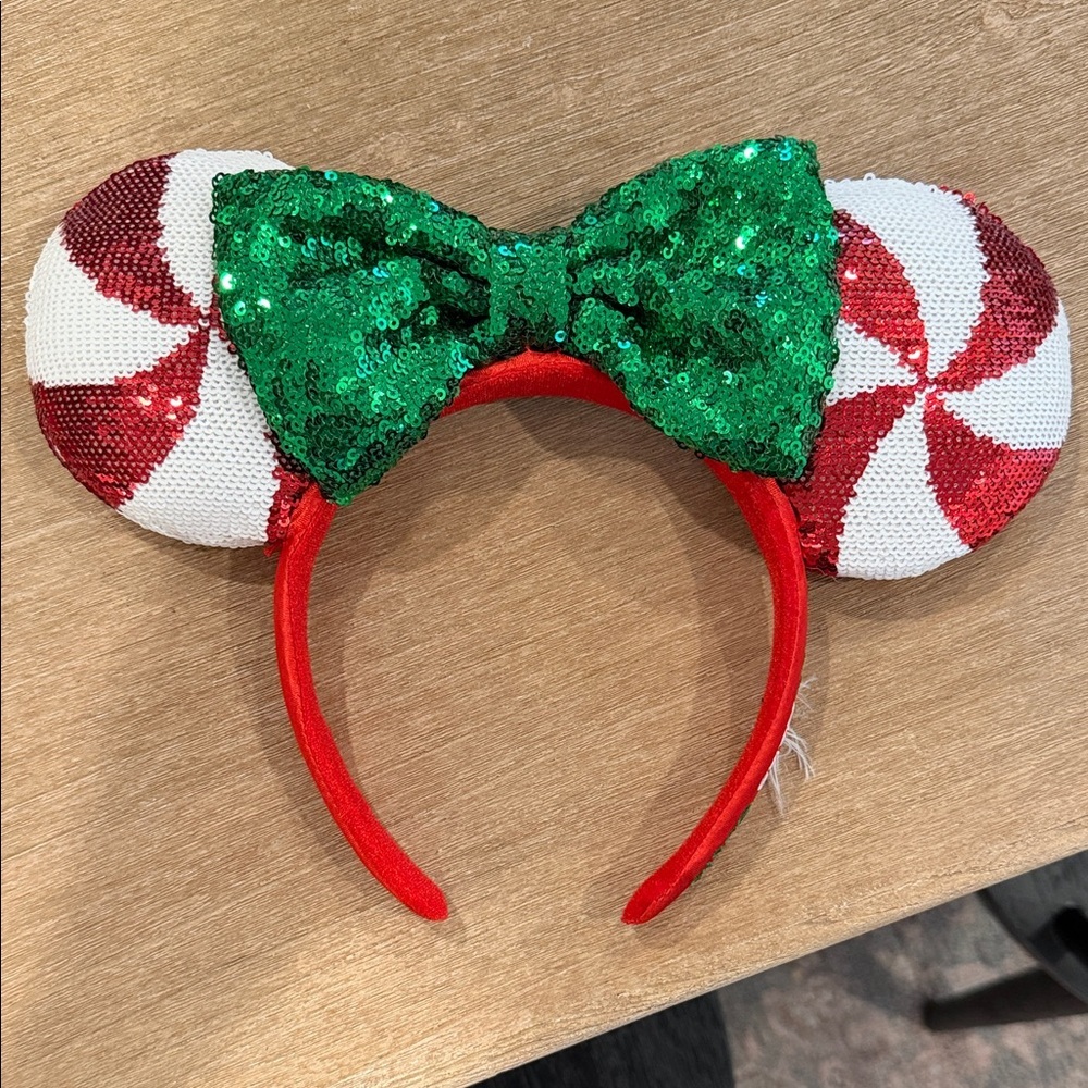 Disney Parks Minnie Mouse Peppermint Christmas ears